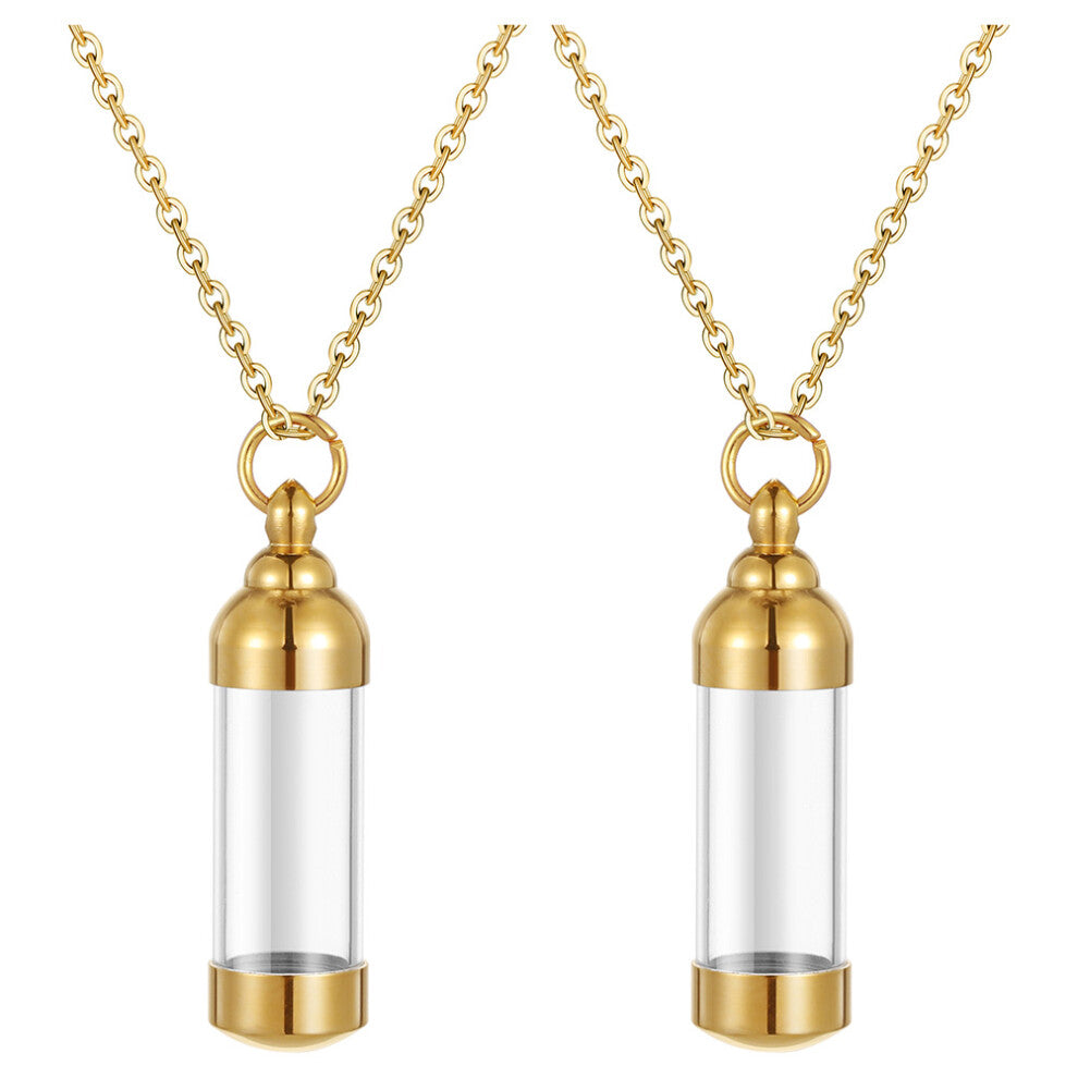 2 Pcs Loss Of Pet Urn Necklaces Charm Souvenir Men's And Women's