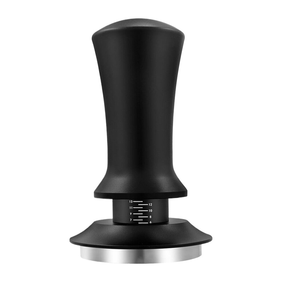 Manipulation of Express Hands Tamper 53mm Flat Base with Spring for Barista Coffee and Powder – Black