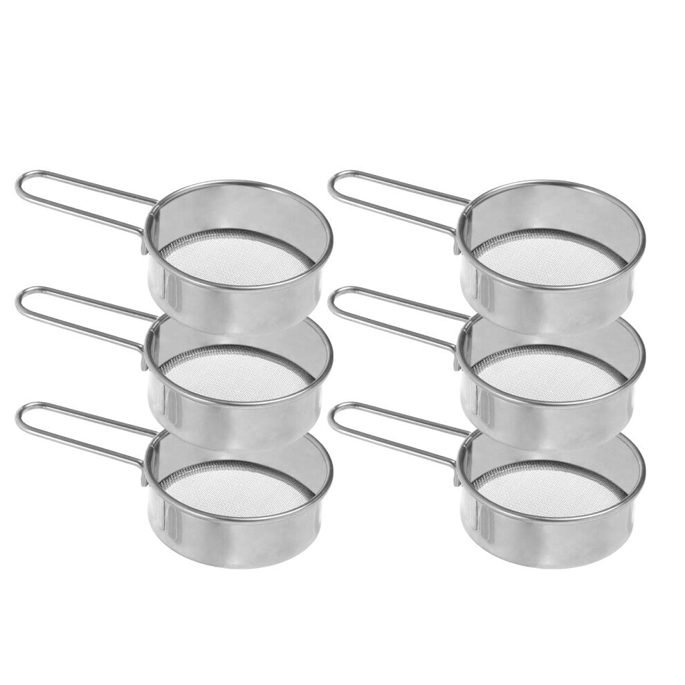 Miniature Coffee Powder Strainer 6-Pack Stainless Steel Fine Mesh Filters for Enhanced Coffee Flavor