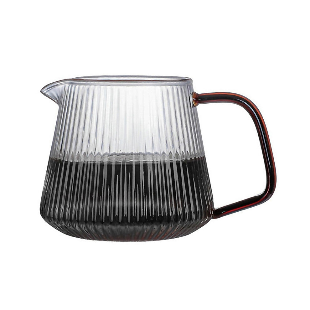 For Pour Over Coffee Server Vertical Stripes Glass Coffee Pot Heat Resistant For V60 Drip Coffee Sha