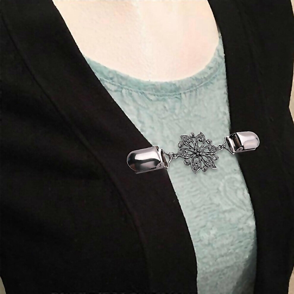 For 3 Pieces Sweater Shawl Clips Dresses Cardigan Collar Brooch Clip Vintage Shirts Clips For Women