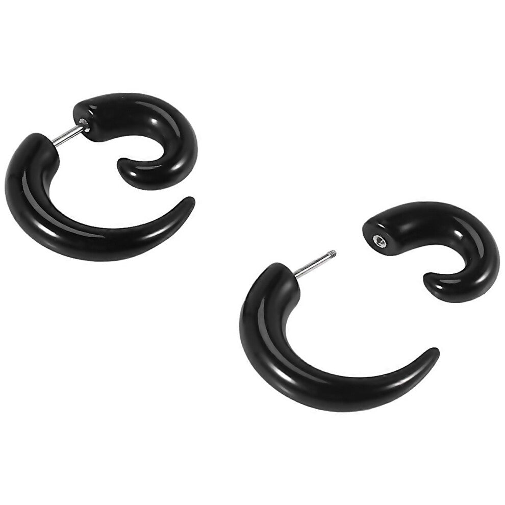 For Jewellery Mens Horn Claw Stud Earrings Cheater Fake Ear Plugs Gauges Illusion Tunnel With G Blac