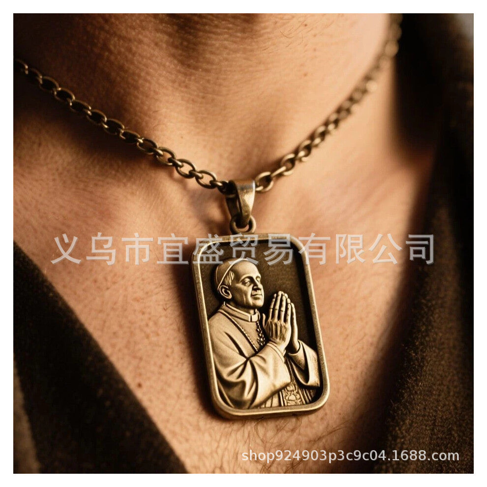 (Francis Commemorative Necklace) New Pope Francis Commemorative Alloy Necklace Jewellery Souvenir