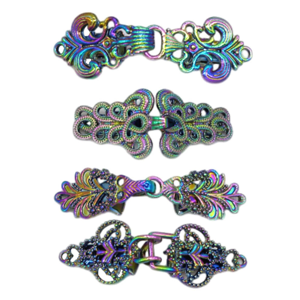 (Colorful) 4 Pieces Sweater Clips Decorative Clips Fasteners for Cardigan Shawl