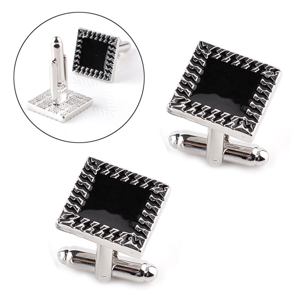 2pcs Men's Cufflinks Square Ergonomic Design Wedding