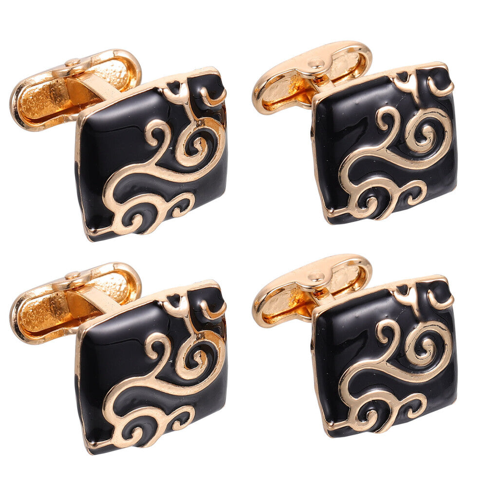 2 Pairs Cufflinks Man Zinc Alloy Simple Antique