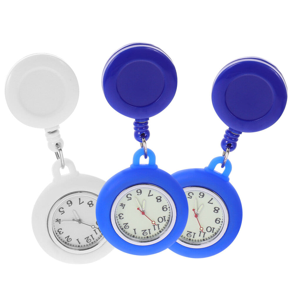 3 Pcs Silicone Nurses' Fob Chest Pocket Watches for Women