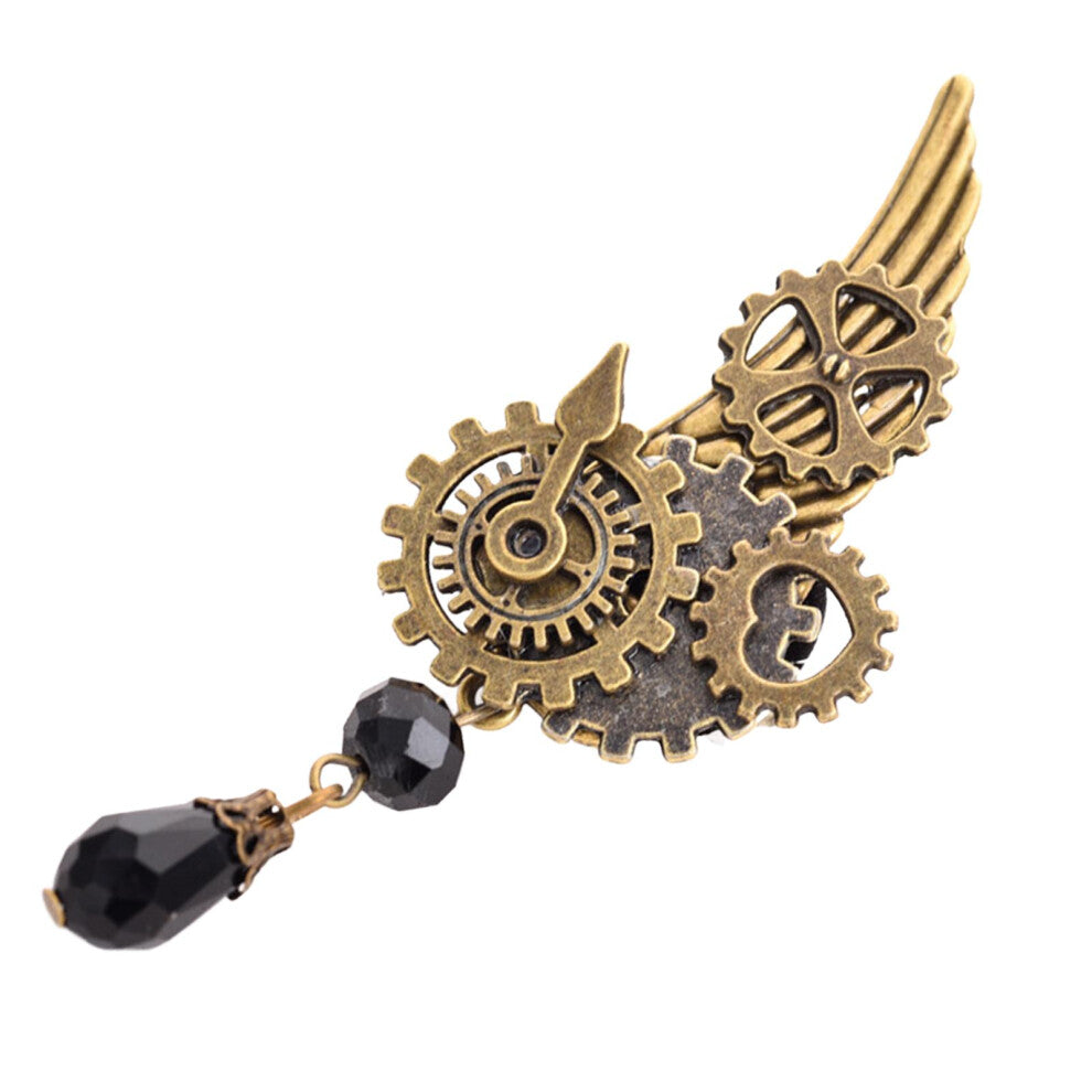 Steampunk Brooch Retro Styles Decorative Wing Brooch for Shirts Coat