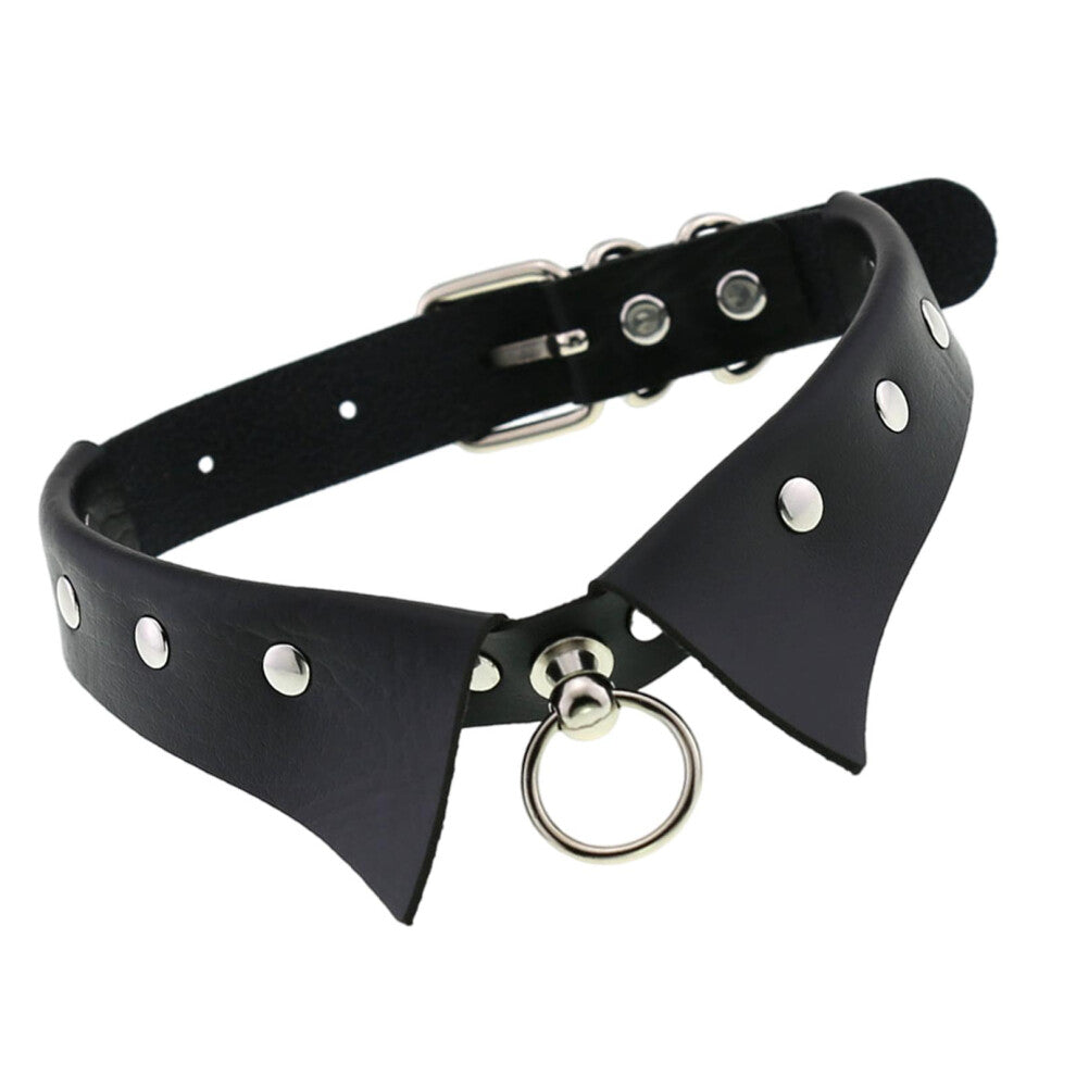 Punk Gothic Choker Necklace Women PU Leather Black Collar Jewellery