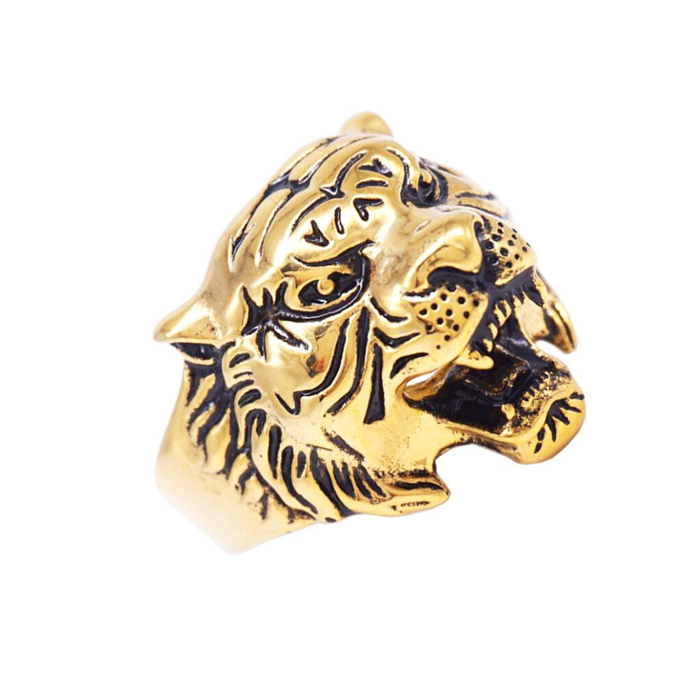Stainless Steel Ring Vintage Gothic Tribal Biker Tiger Head Band US