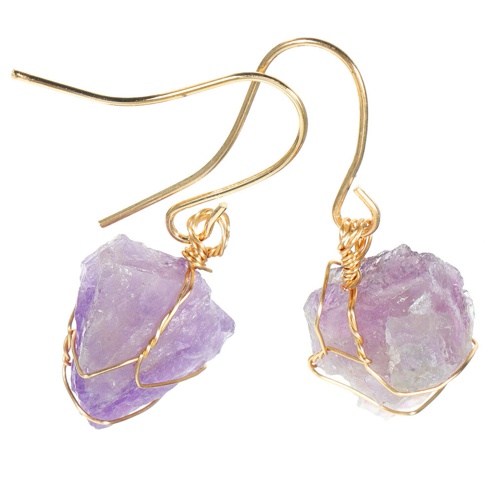 1 Pair Ear Accessories Crystal Rough Miss Natural Earring