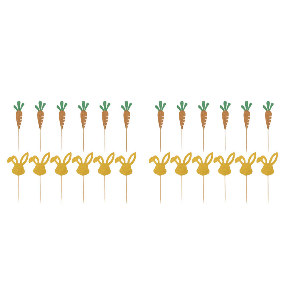 24pcs Cake Insert Donut Baby Glitter Paper Accessories