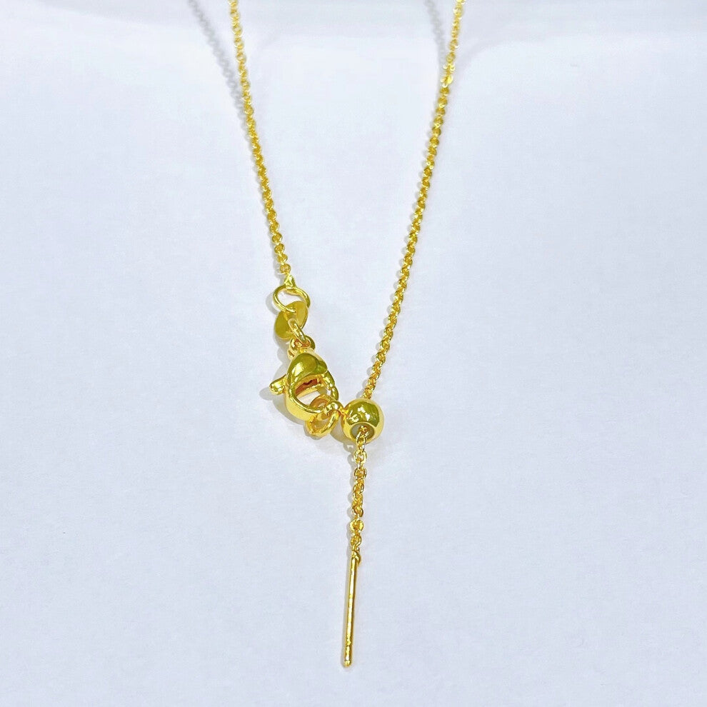 (The O-shaped chain is golden yellow, The collarbone chain is 45cm long and made of real gold with electroplating) 18k gold-plated color-preserving ne