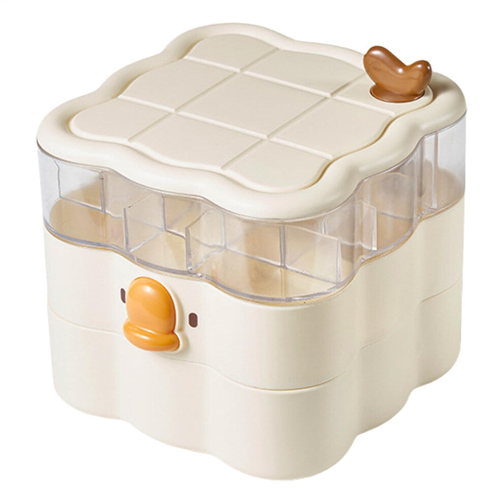 Jewelry Organizer Box for Earrings and Accessories, 3-Tier Storage with Lid for Necklaces, Watches, and Makeup for Girls and Women