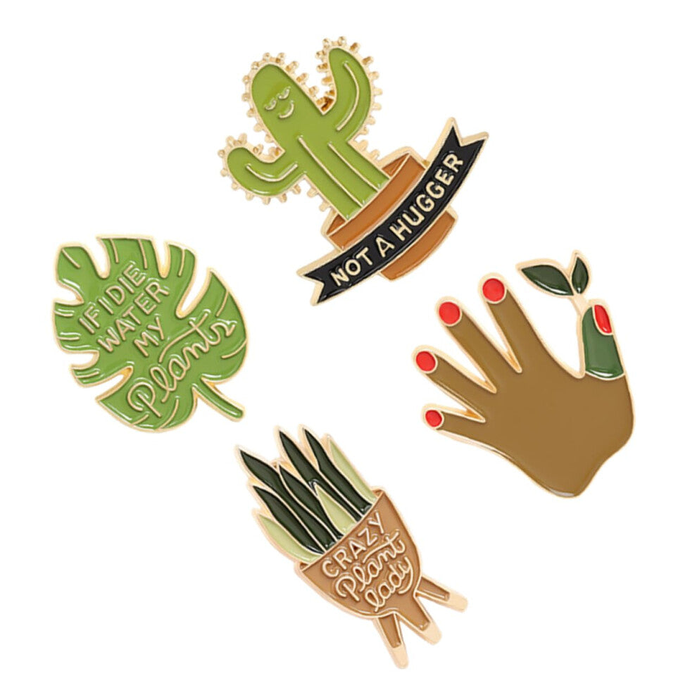 Plant Brooches Cute Cartoon Pins for Clothing and Bags Versatile Hat Scarf Backpack Decorative Badges for Parties 2 Pack