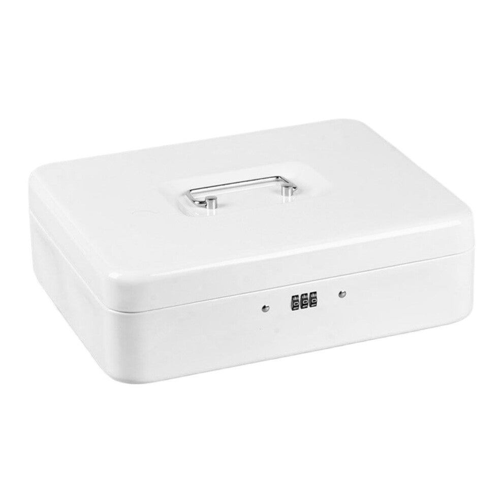 Money Box for Adults | Metal Password-Locked Money Box | Moisture-Proof White Jewellery Case for Cash and Letters