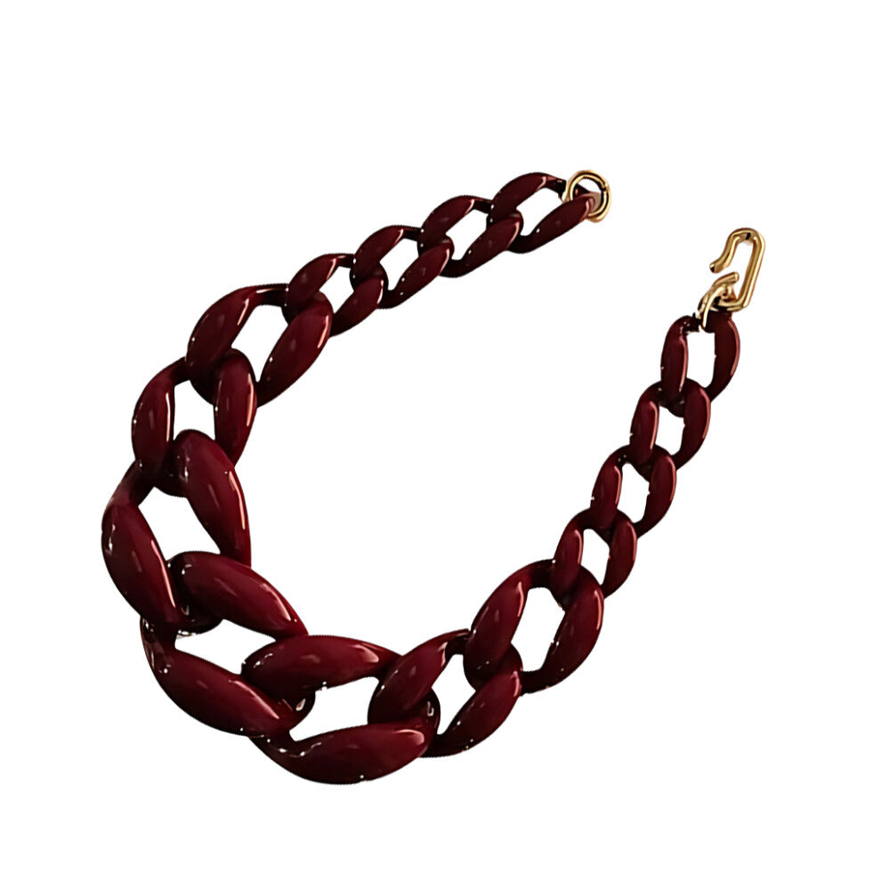 (Winered) Fashion Statement Handmade Cuban Chain Collar For Dresses Jumpers