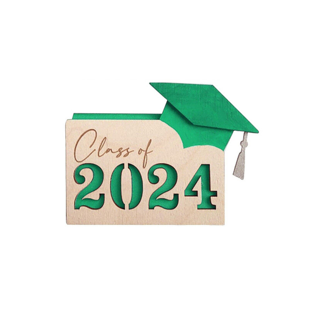 (Green) Elegant Wooden Graduation Card Holder For Special Occasions Graduation