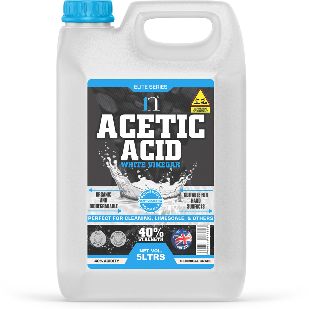 Very Strong White Vinegar (40%) Cleaning Limescale Stain Patio 5L - 5 Litres