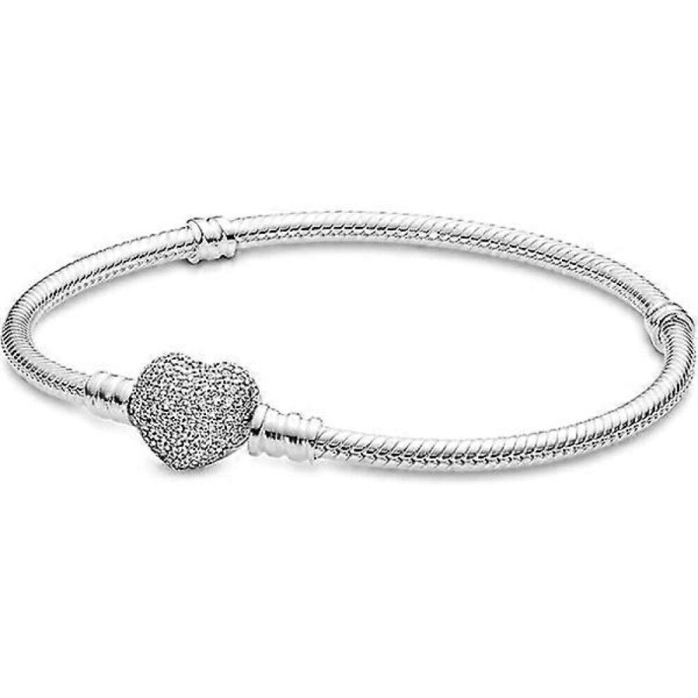 Snake bracelet for Pandora Charms Sterling Silver Moments Snake Chain Fits All Charms Gifts for Women Girls (18cm)