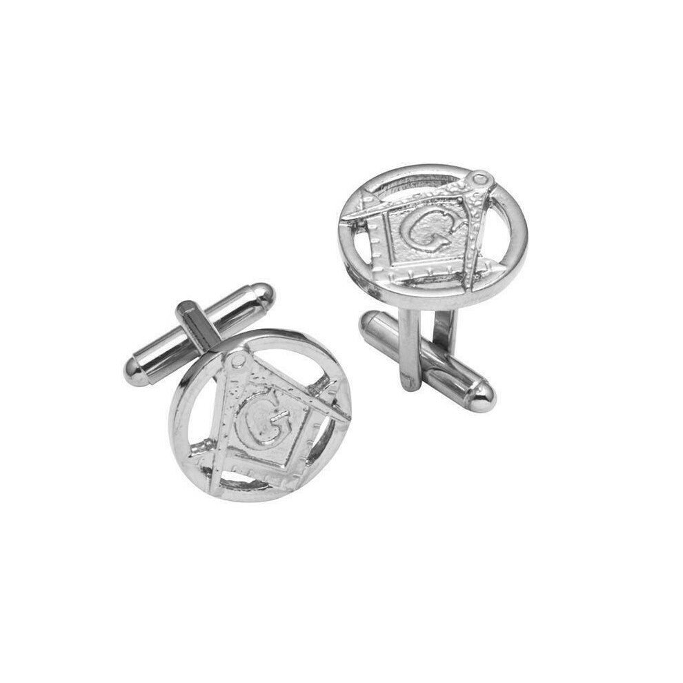 Stunning Masonic Pewter T-bar Cufflinks in Polished Palladium Finish