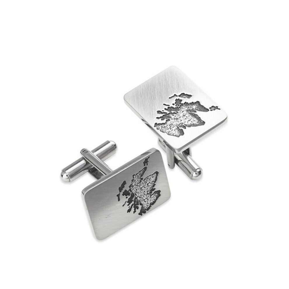 Stunning Scotland Silhouette Cufflinks in Brushed Pewter