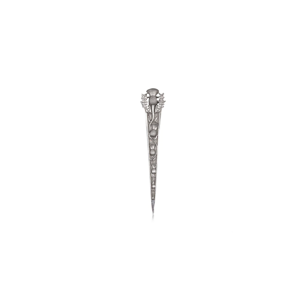 Scottish Thistle Flower Handcrafted Polished Pewter Kilt Pin