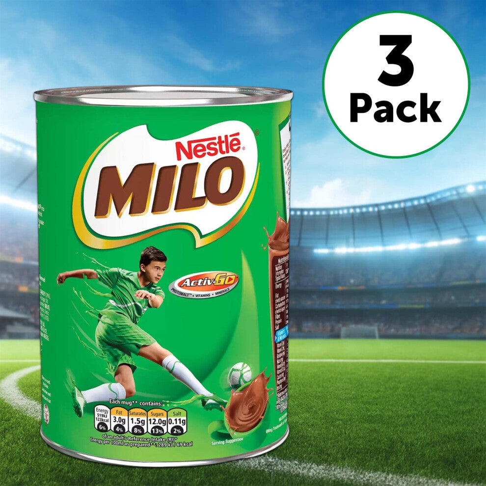 Milo Chocolate Malt Powder 400g (Pack of 3) – Nutritious Energy Drink Mix