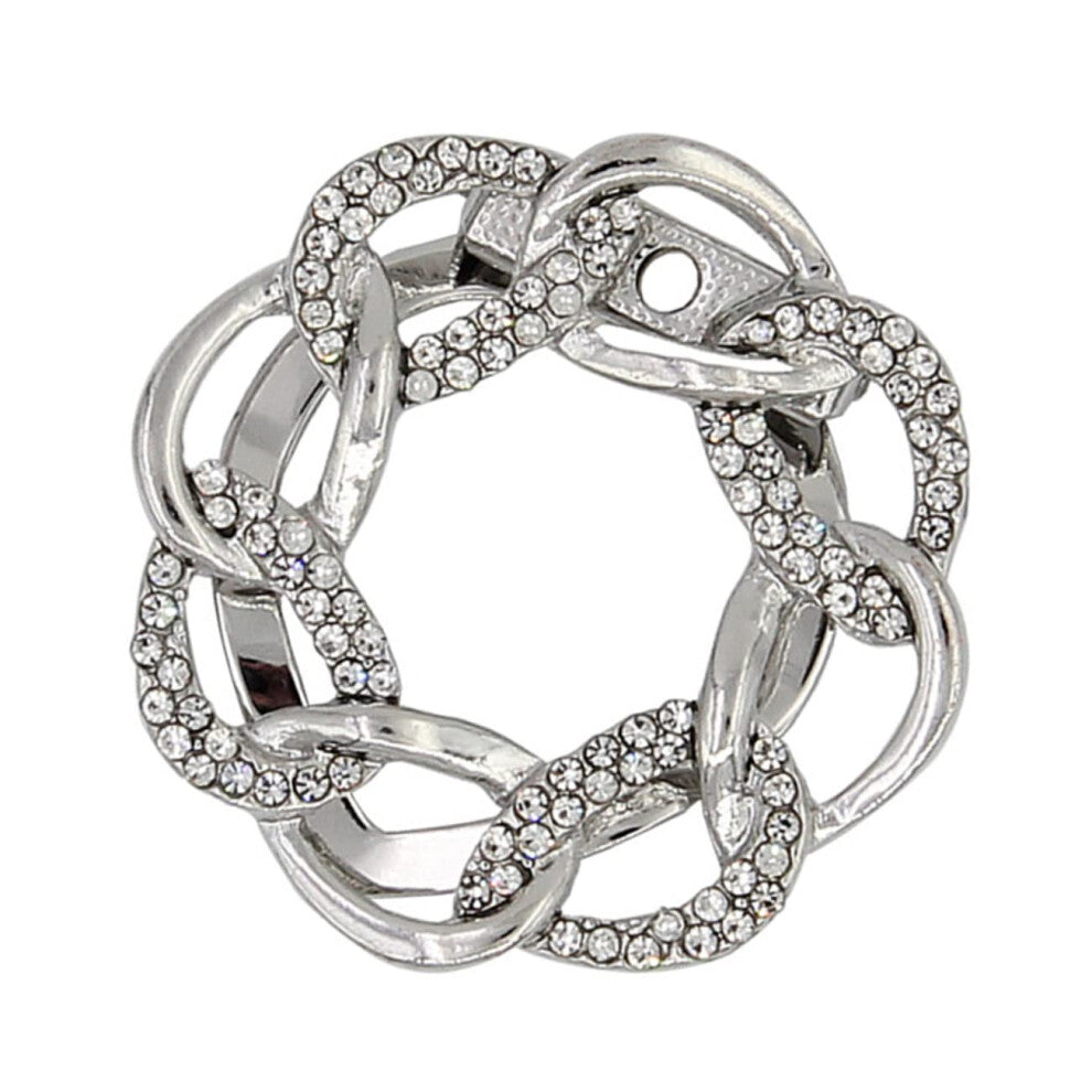 Scarf Buckle T-Shirt Clip Silver 3.8x3.8CM Cardigan Ties Ring Shirt Accessories for Women's Fashion