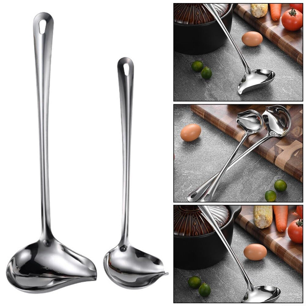 2-Piece Stainless Steel Sauce Ladle Set for Serving Sauces, Gravy, and Soups - Durable, Dishwasher Safe, 12-Inch Design