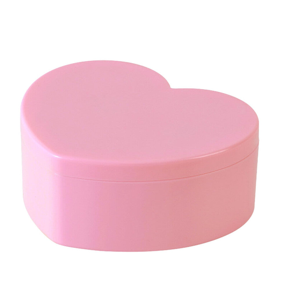 Heart-Shaped Jewelry Box Organizer for Earrings and Rings, Double Layer, Pink, with Mirror for Girls and Women, Desktop Decor