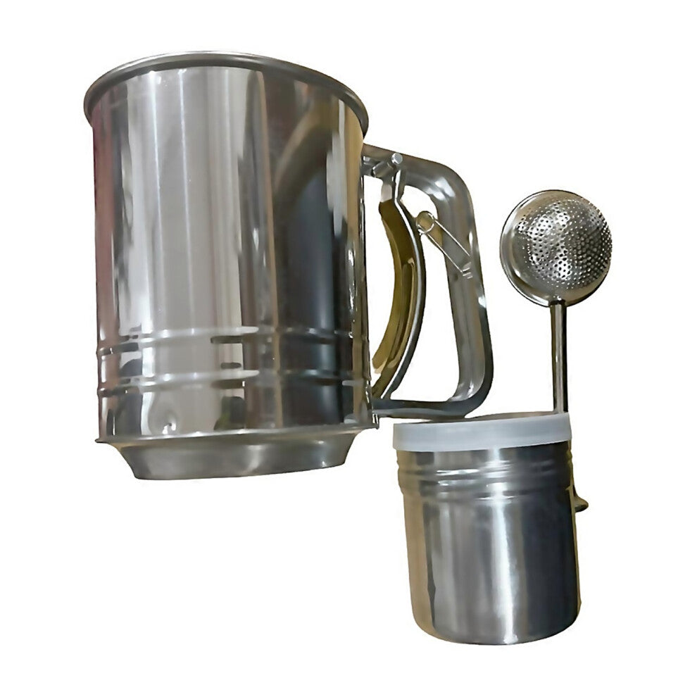 For Flour Sieve Handheld Stainless Steel Sieve Sugar Powder Spreader Set