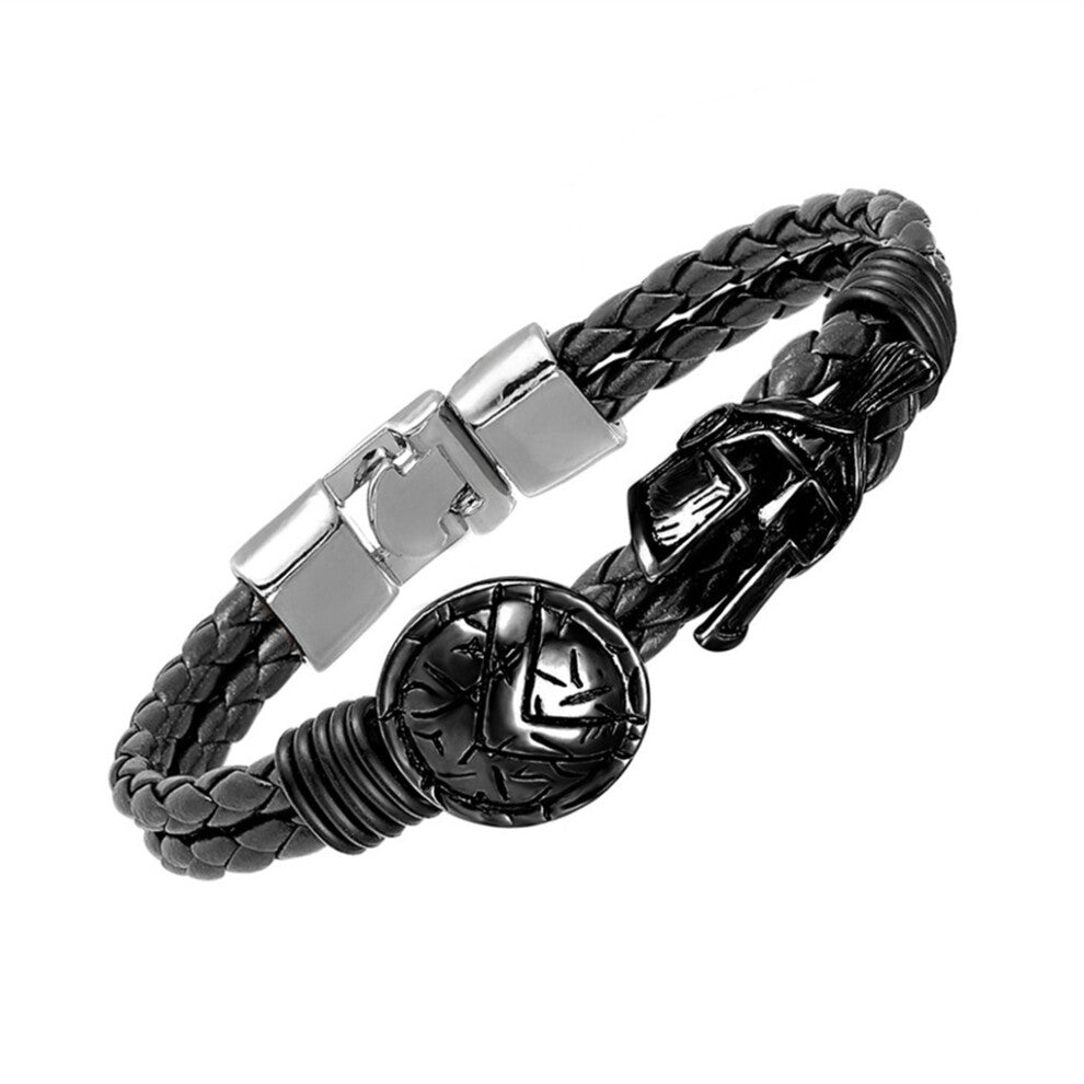 (TZ781) Expressive And Meaningful Men S Leather Bracelet With Symbolic Charms