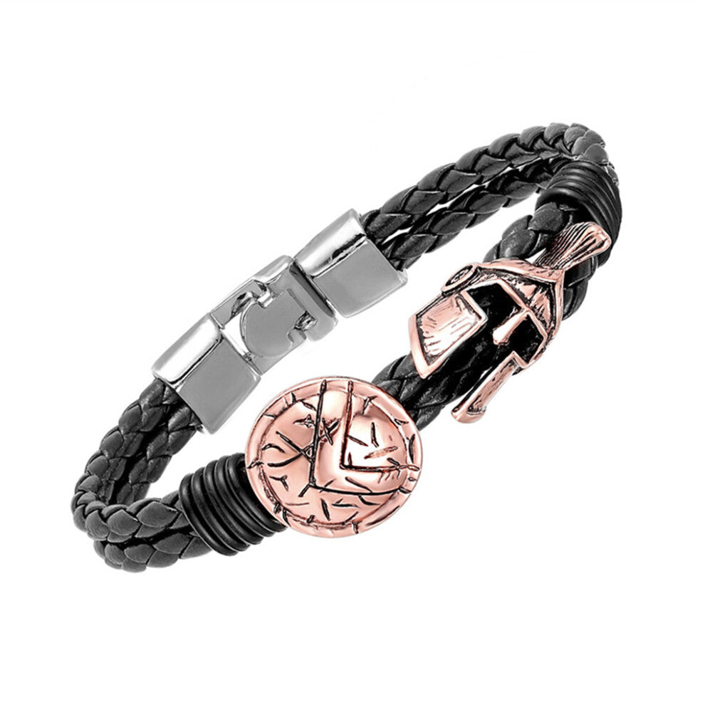 (TZ782) Expressive And Meaningful Men S Leather Bracelet With Symbolic Charms