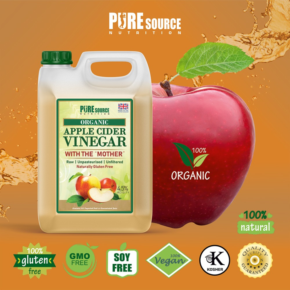 PURE RAW Apple Cider Vinegar with Mother 5 L Applecider Weight Loss Detox