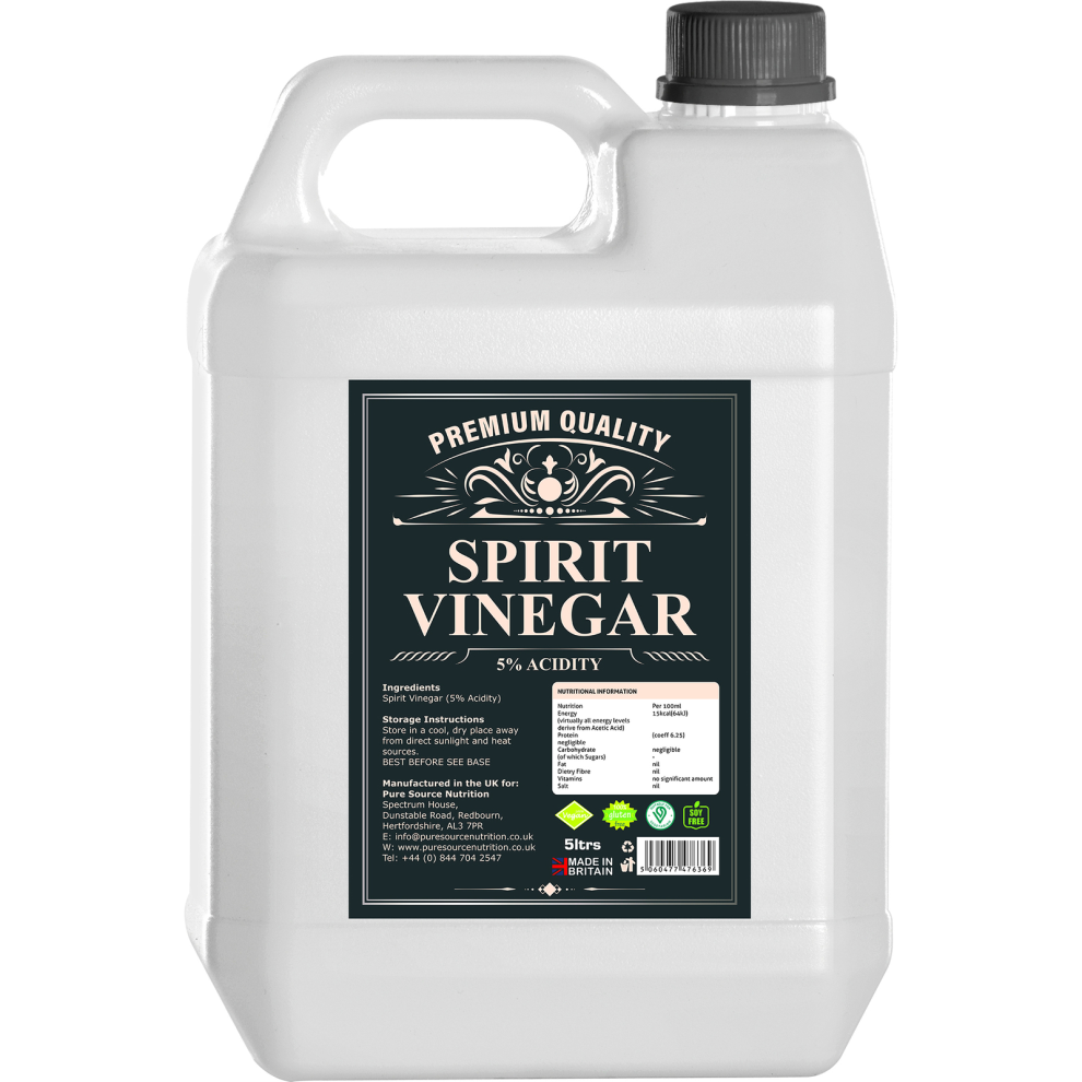 White Spirit Vinegar 5 Litres Pickling - Cooking - Marinating - Cleaning