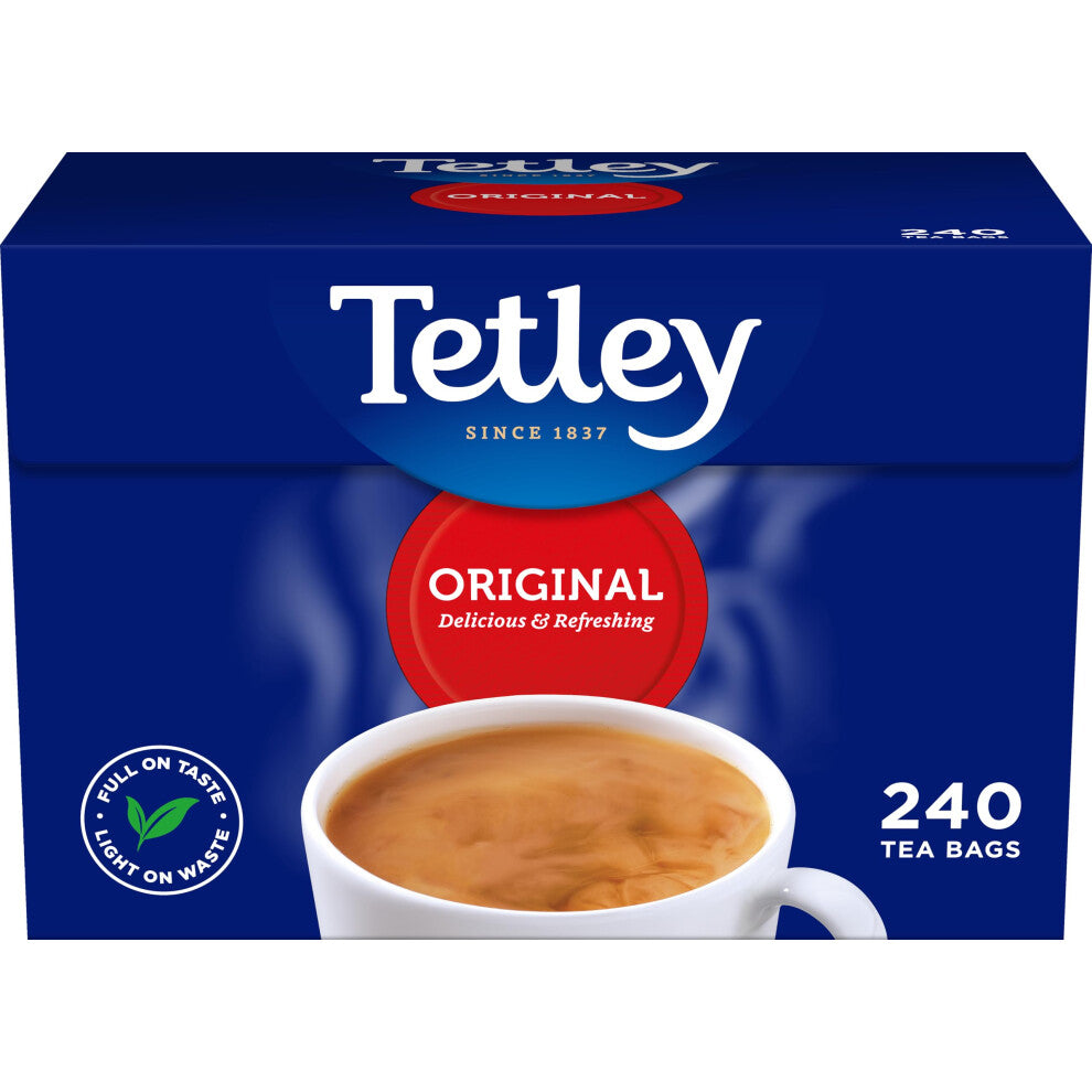 Tetley Original Black Tea Bags  Full Flavoured British Brew  Perfect for Breakfast or Anytime  Rainforest Alliance Certified  240 Teabags 1 Pack