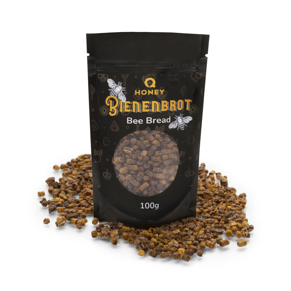 Qhoney Natural Raw Bee Bread Perga  Fermented Superfood 100 Pure  AdditiveFree  NutrientRich for Vitality  Immune Support 100g