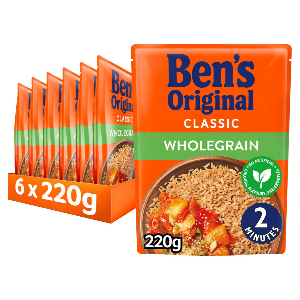 Bens Original Wholegrain Microwave Rice Bulk Multipack 6 x 220 g pouches