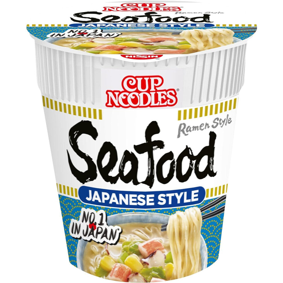 NISSIN Cup Noodles Kaisen Seafood Flavoured Instant Noodles 75 g Pot Pack of 8