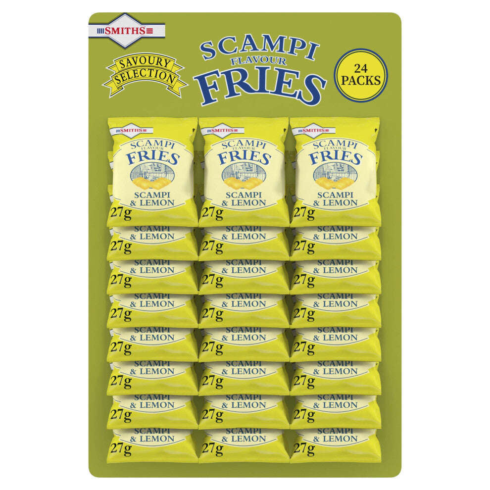 Smiths Savoury Selection Scampi  Lemon Fries 27g Sheet of 24 Bags  Scampi and Lemon Flavor Cereal Snack Packaging may vary