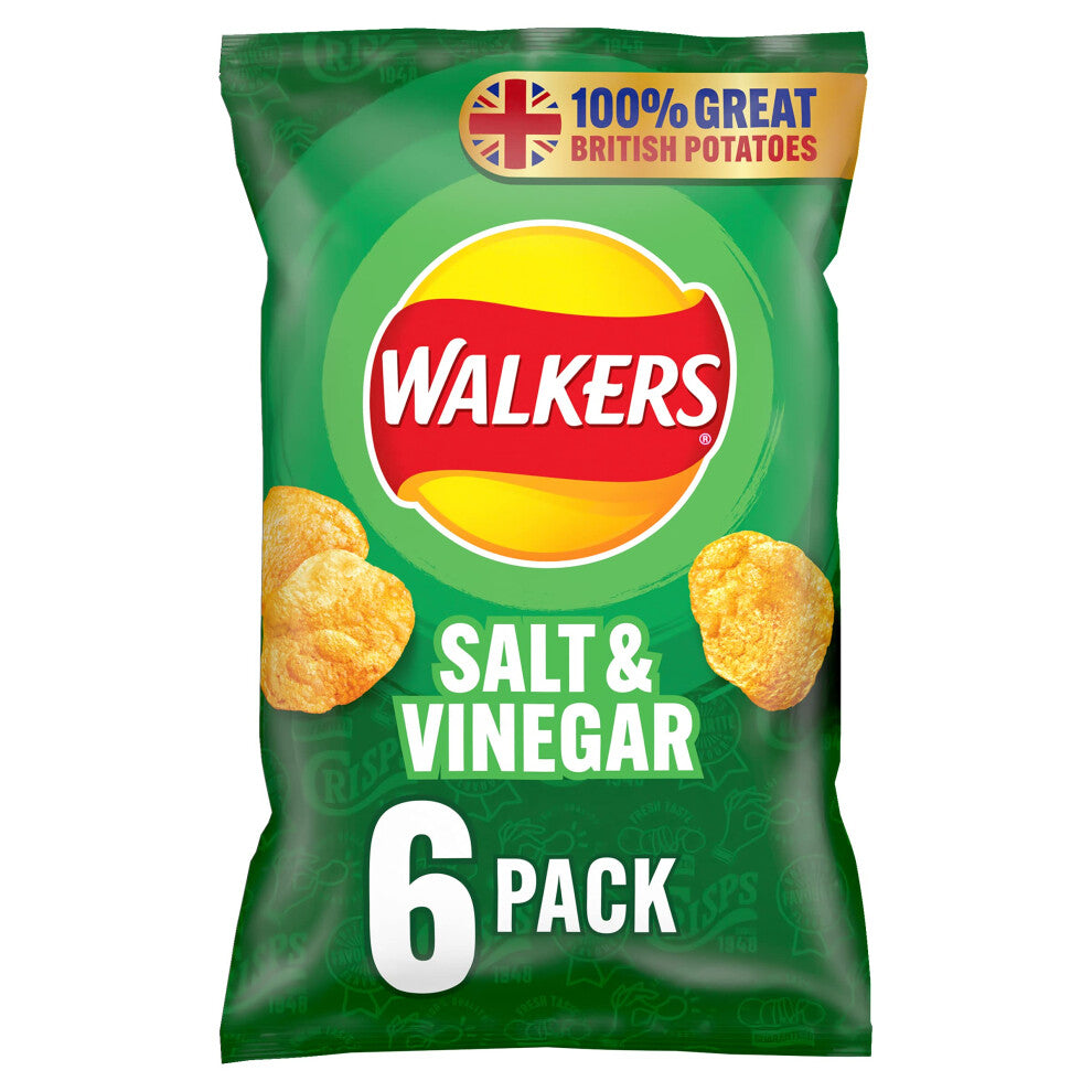 Walkers Salt  Vinegar Multipack Crisps 6x25g