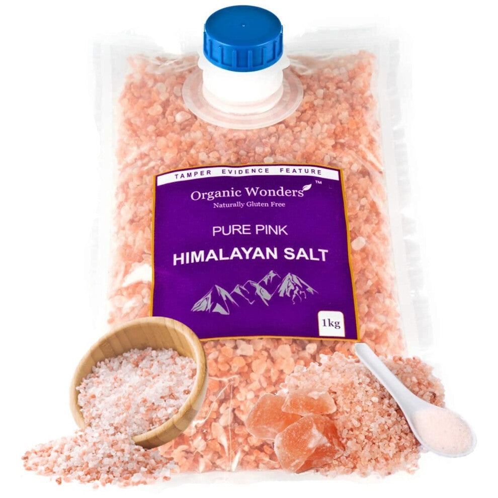 Pure Pink Himalayan Salt Coarse 1kg  84 Essential Trace Minerals  PREMIUM UNREFINED  100 NATURAL  GLUTEN FREE  VEGAN  VEGETARIAN by Organic Wonders