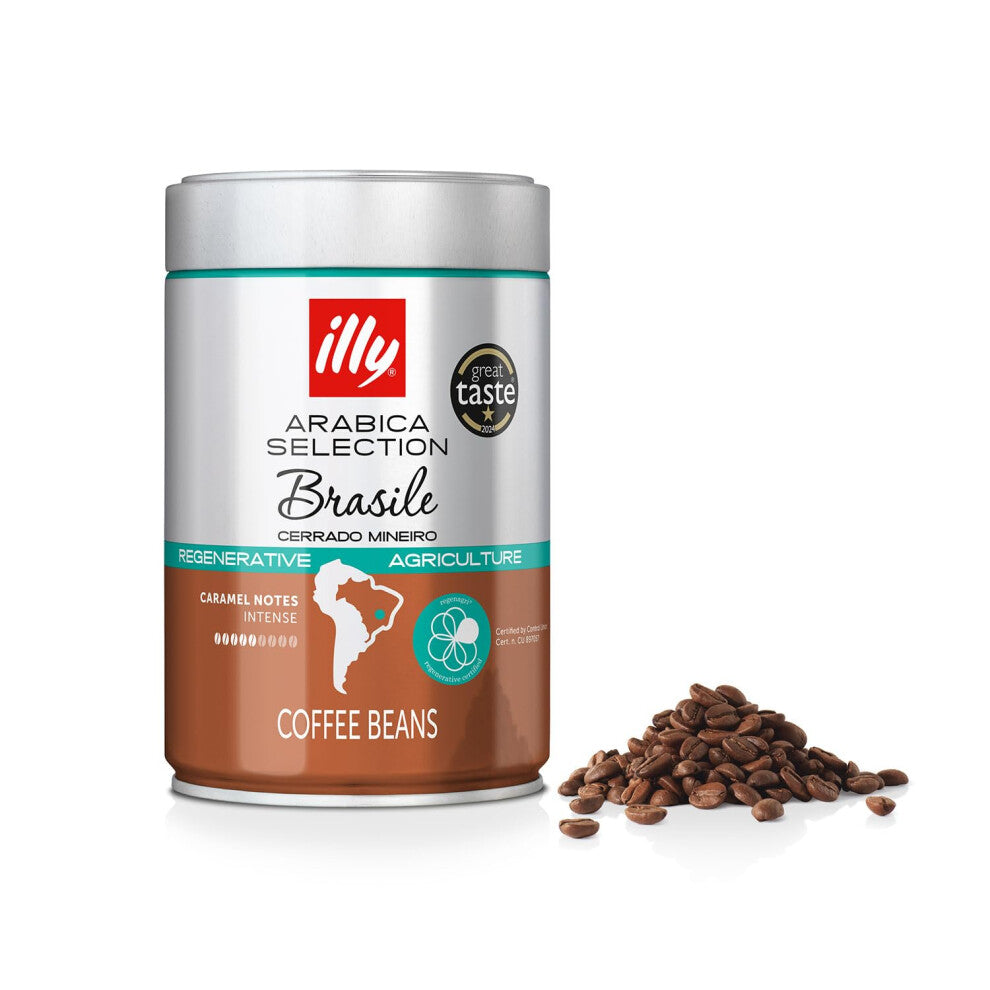 illy Brazil Cerrado Mineiro Single Origin 100 Arabica Coffee Beans  Regenerative Agriculture Certified  Ideal For Moka Pots  Filter Coffee  250g Tin