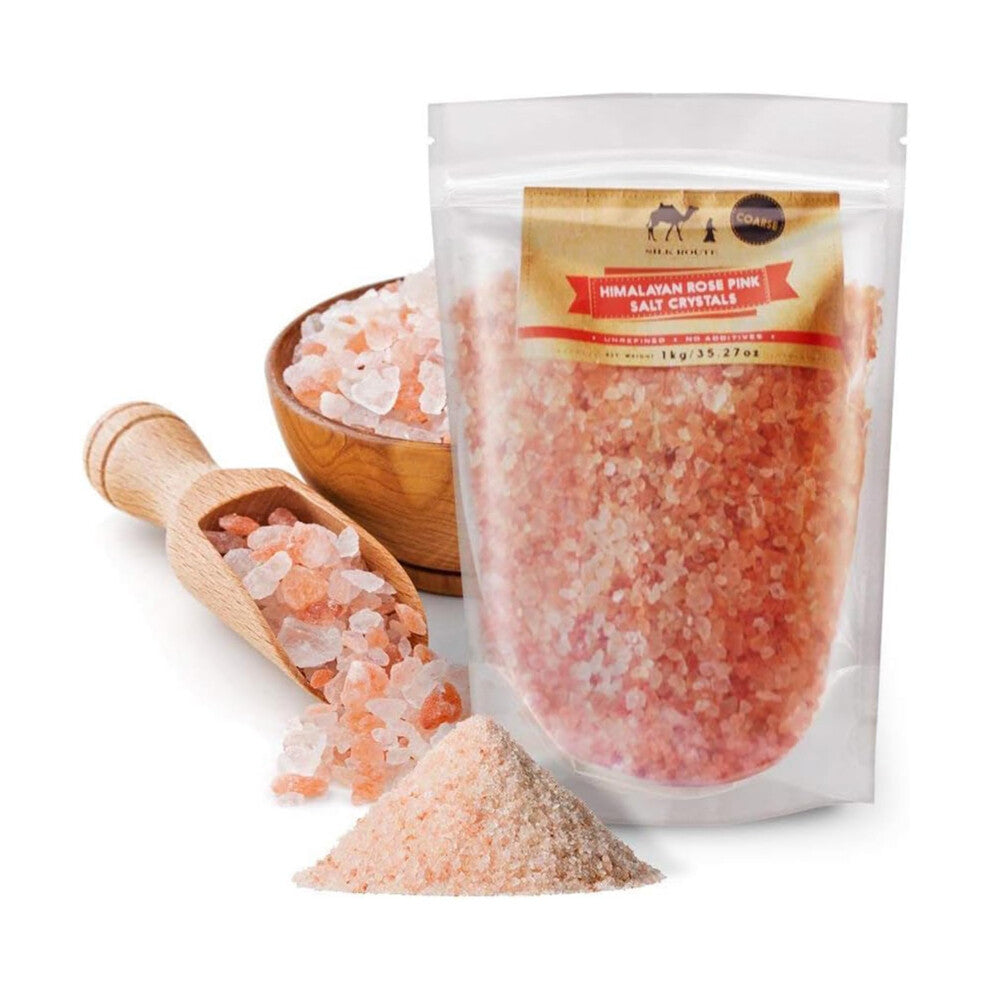 Silk Route Spice Company Himalayan Rose Pink Salt 1Kg Coarse Resealable Pouch