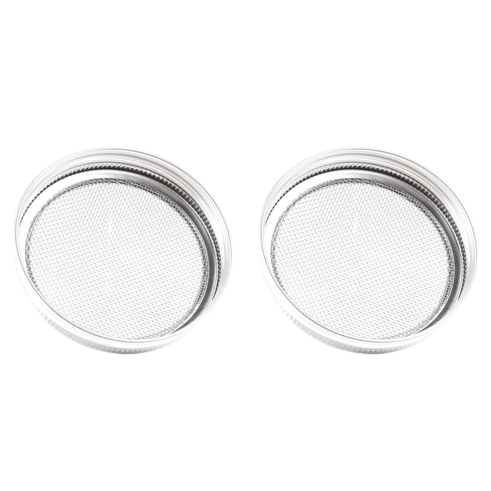 Set of 2 Stainless Steel Sprouting Jar Lid Kit for Superb Ventilation Fit Wide Mouth Jars Canning Making Organic Sprout Seeds in Your House-Kitchen