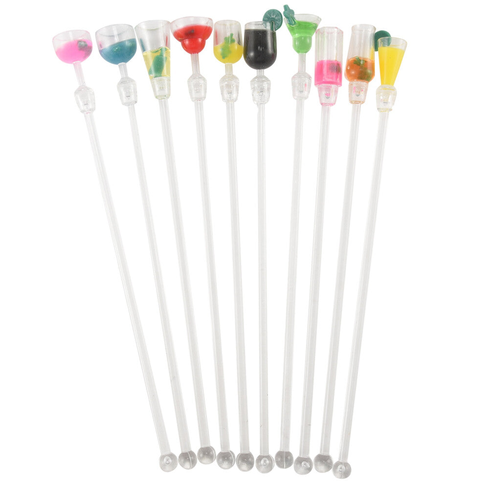 10Pcs Cocktail Stirrer Drink Mixing Stick Set Acrylic Mixer Blender Bar Supplies Swizzle