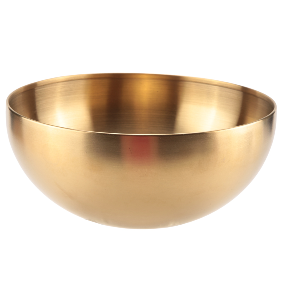 Large Capacity Stainless Steel Salad Bowls Korean Soup Rice Noodle Ramen Bowl Kitchen Food Container,Gold,20X9CM