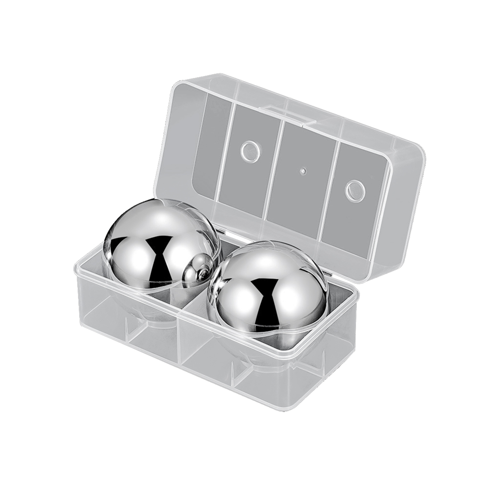 2Pcs Stainless Steel Quick-freeze Ice Balls Whiskey Round Kitchen Bar Utensils