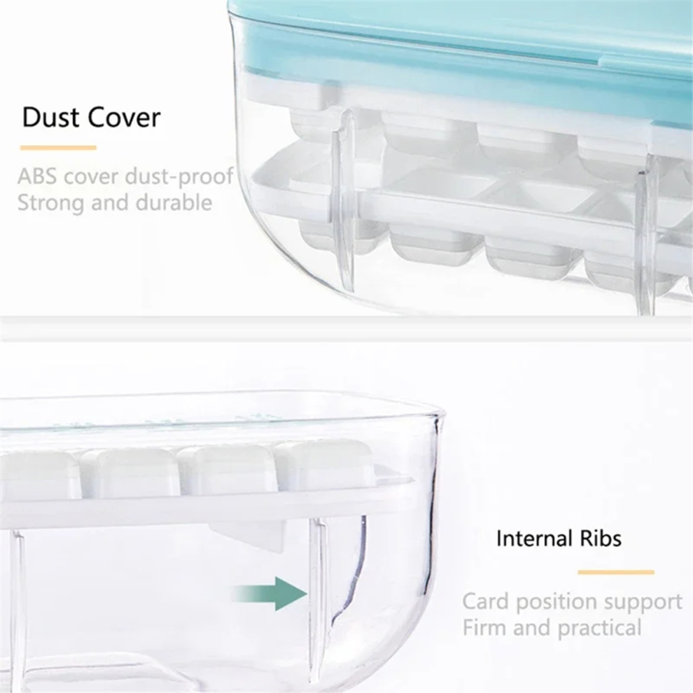 48 Double Silicone Large Capacity Ice Box Storage Artifact of Refrigerator with Cover Blue